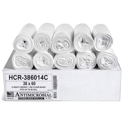 Aluf Plastics 60 Gal Black Trash Bags, 22 Micron (EQ.), 38" x 60" (150 Pk)