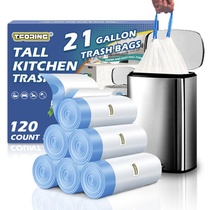 Small Trash Bags 4 Gallon Drawstring,1.1 Mil,Unscented,120 Count