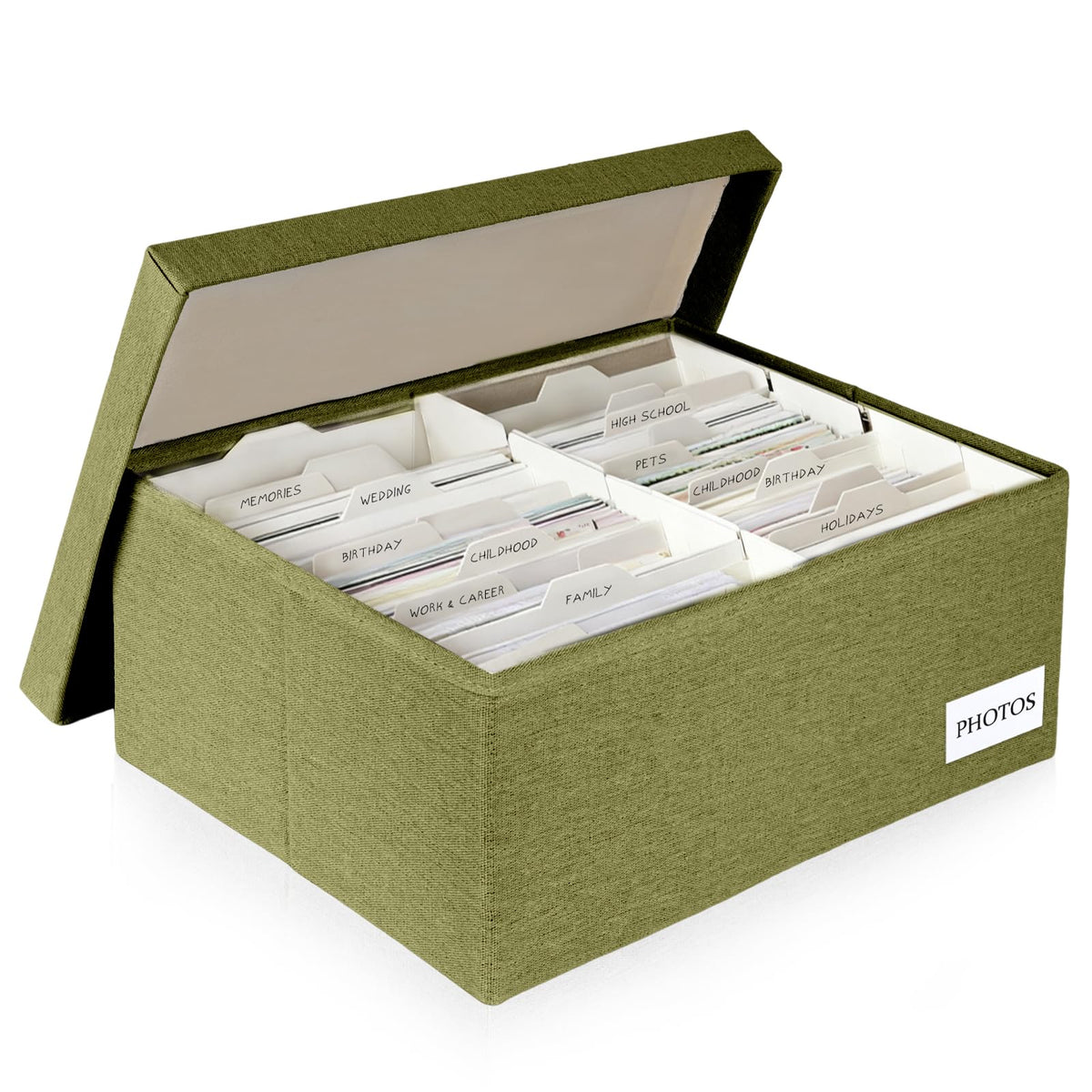 Photo Storage Box 8x10, Decorative Photo Storage Containers With Lid