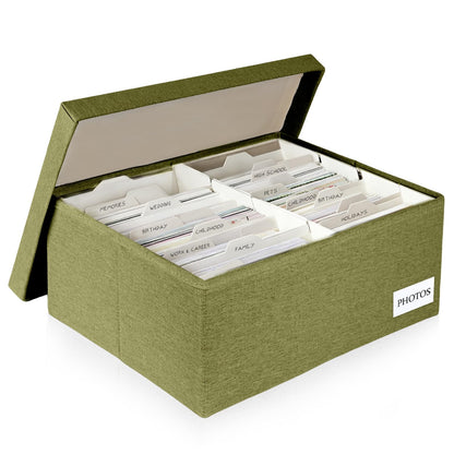 Photo Storage Box 8x10, Decorative Photo Storage Containers With Lid