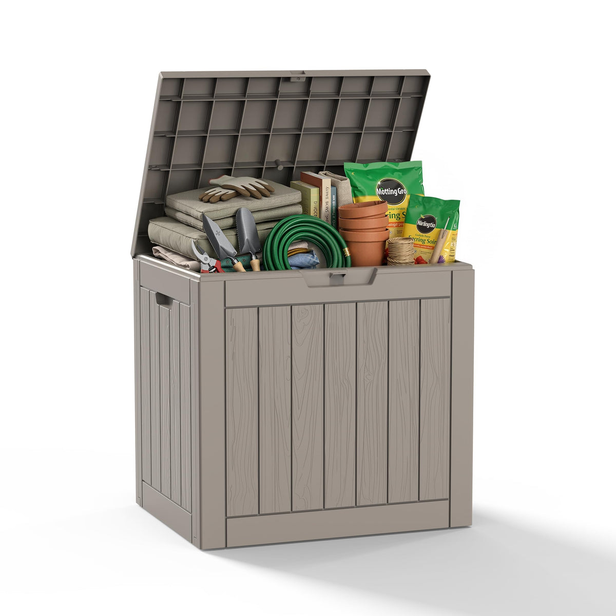 DRATO 135 Gallon Deck Boxes Outdoor Waterproof Storage Box with Wheels