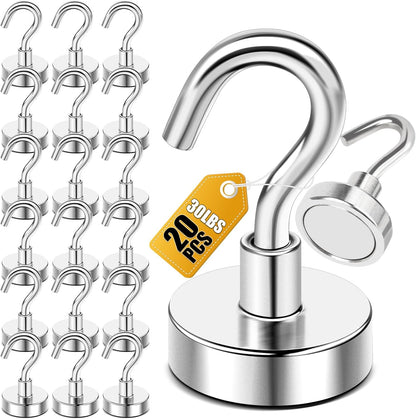 DIYMAG Magnetic Hooks 20pcs 30lbs+ Cruise Essentials 2026 Magnet Hook