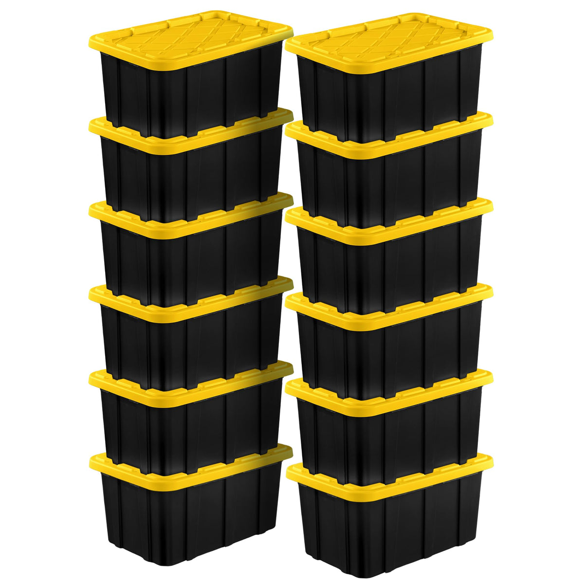 Sterilite Industrial Storage Tote with Lids for Garage, 27 Gallon, 4-Pack