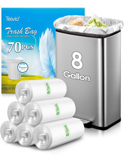 Teivio Small Clear Trash Bags 4 Gallon 330 Count Bathroom Garbage Bags
