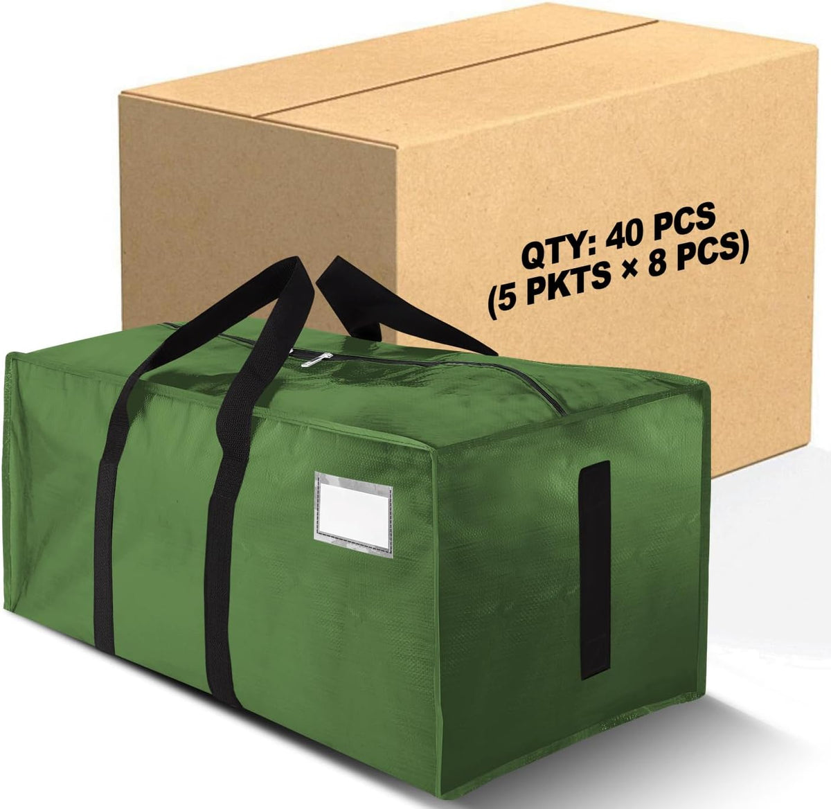 HOMESURE Supports 200lbs Heavy Duty Moving Bags - Strong Zipper & Wrap-Around Handles - Water-Resistant Storage Totes, Durable Alternative to Moving Boxes - 8 Pack - Semi-Transparent