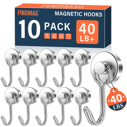 FINDMAG Magnetic Hooks for Cruise Cabins, 6 Pack 30 LB+ Magnet Hooks