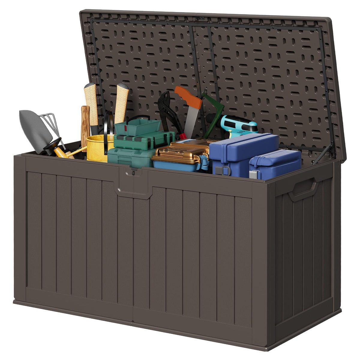 Devoko 78 Gallon Deck Box, Waterproof Resin Outdoor Storage Box