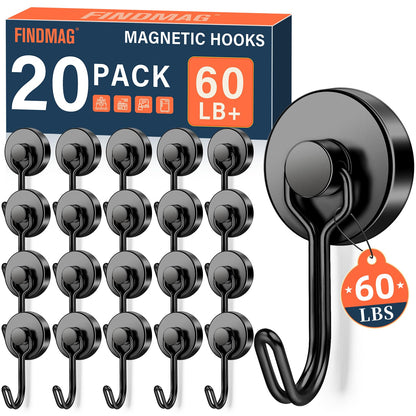 FINDMAG Magnetic Hooks for Cruise Cabins, 6 Pack 30 LB+ Magnet Hooks