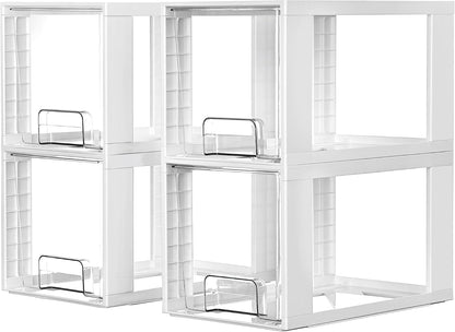Vtopmart 4 Pack Large Stackable Storage Drawers, Clear