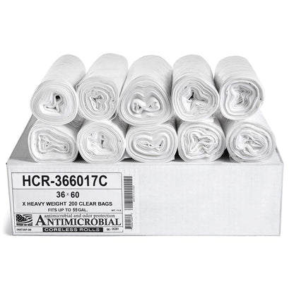 Aluf Plastics 60 Gal Black Trash Bags, 22 Micron (EQ.), 38" x 60" (150 Pk)