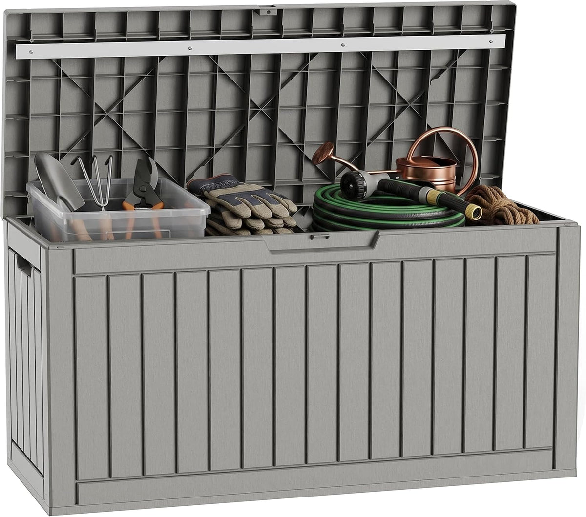 35 Gallon Outdoor Deck Box Lockable Waterproof Storage Black