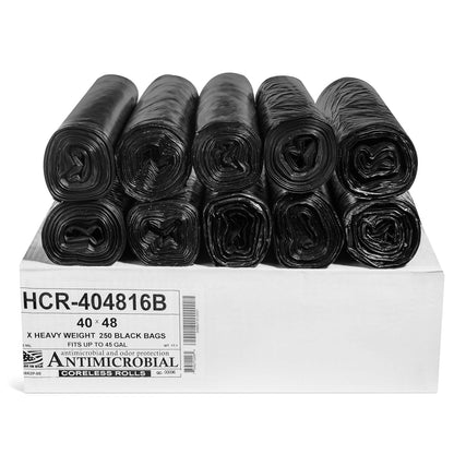 Aluf Plastics 60 Gal Black Trash Bags, 22 Micron (EQ.), 38" x 60" (150 Pk)