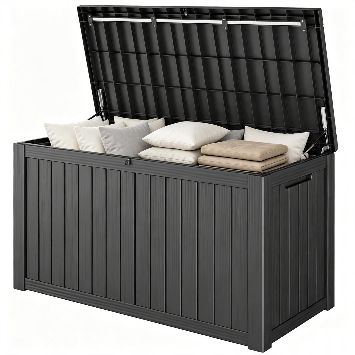 Outdoor Storage Waterproof Deck Box for Patio (45 Gallon, Grey)