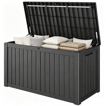 Outdoor Storage Waterproof Deck Box for Patio (45 Gallon, Grey)