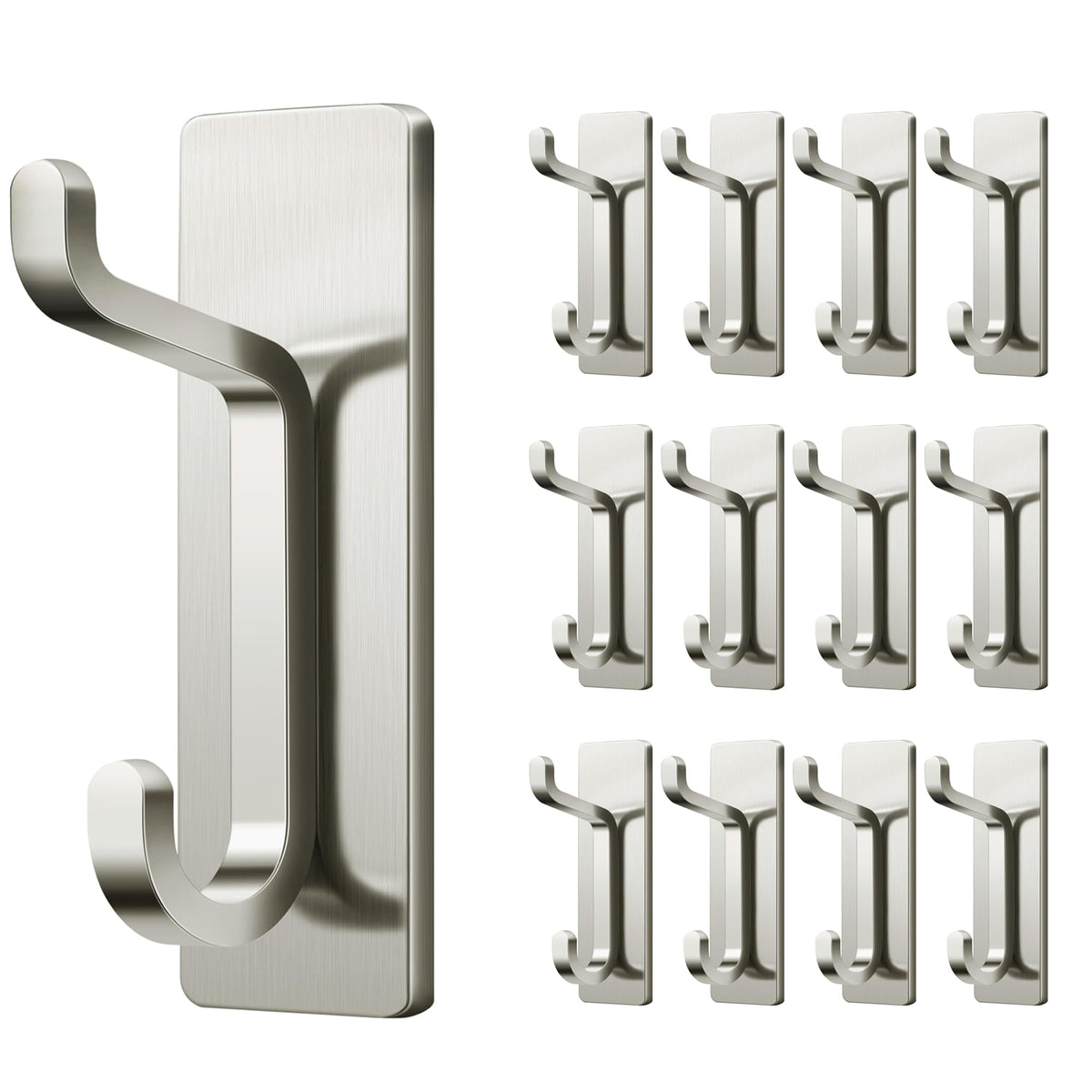 pickpiff 13LB Strong Stick-on Hooks for Coat & Towel, White 4 Pack