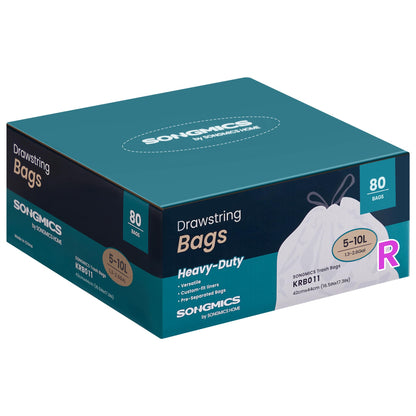 SONGMICS Trash Bags, for 8-Gallon (30 L) Trash Can, 2 Rolls, 90 Count