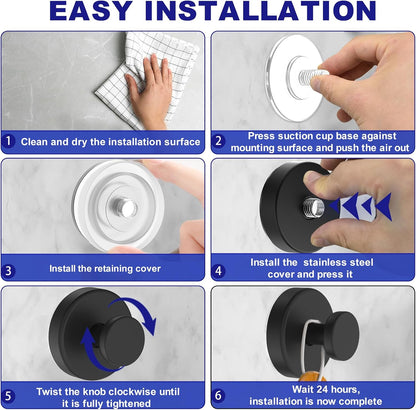 Bntuk Suction Cup Hooks for Shower, Removable Towel Hooks for Bathroom