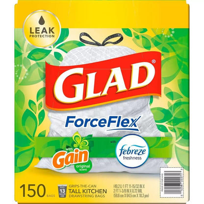 Glad Small Trash Bags, Great for Office, Bathrooms and Bedroom Bins, Beachside Breeze Scented Garbage Bags, Odor Resistant with Drawstring, Febreze Freshness, 4 Gallon Trash Bags, 80 Count