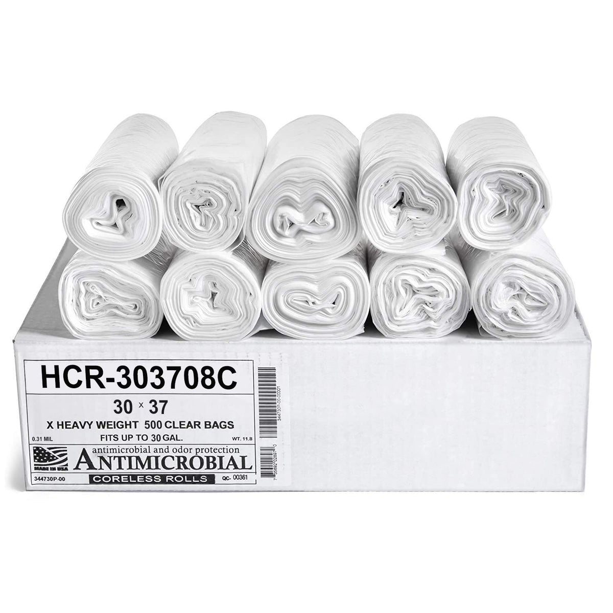 Aluf Plastics 60 Gal Black Trash Bags, 22 Micron (EQ.), 38" x 60" (150 Pk)