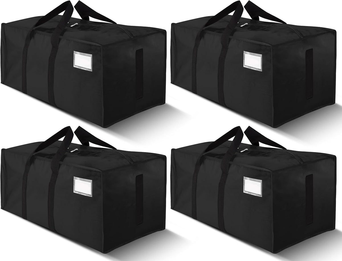 HOMESURE Supports 200lbs Heavy Duty Moving Bags - Strong Zipper & Wrap-Around Handles - Water-Resistant Storage Totes, Durable Alternative to Moving Boxes - 8 Pack - Semi-Transparent