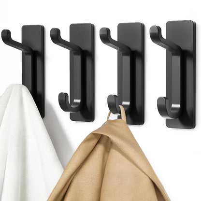 pickpiff 13LB Strong Stick-on Hooks for Coat & Towel, Brushed Nickel 4 Pack