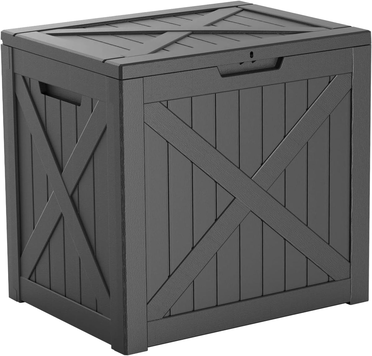 35 Gallon Outdoor Deck Box Lockable Waterproof Storage Black
