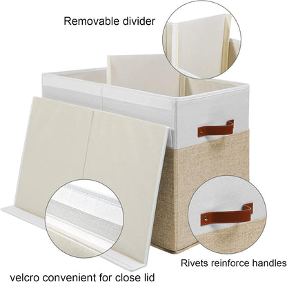 Large Toy Storage Box with Lid, Toy Chest Bin Boxes Basket with Dividers