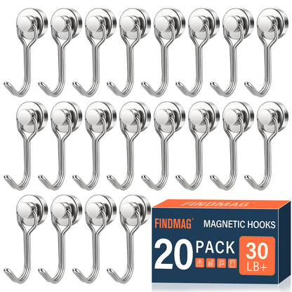 FINDMAG Magnetic Hooks for Cruise Cabins, 6 Pack 30 LB+ Magnet Hooks