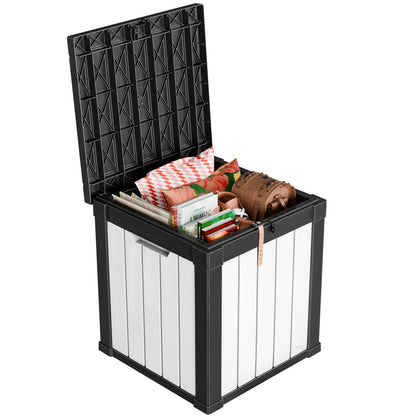 PatioZen 150 Gallon Resin Deck Box, Lockable Patio Outdoor Storage Box for Furniture, Garden Tools and Tools Storage, Waterproof Outside Storage Boxes - Black