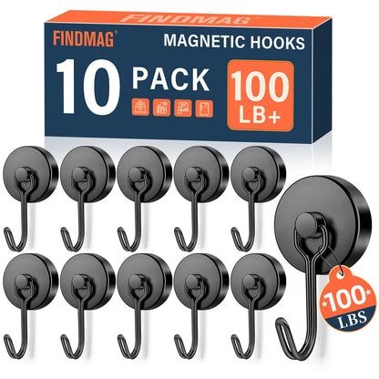 FINDMAG Magnetic Hooks for Cruise Cabins, 6 Pack 30 LB+ Magnet Hooks