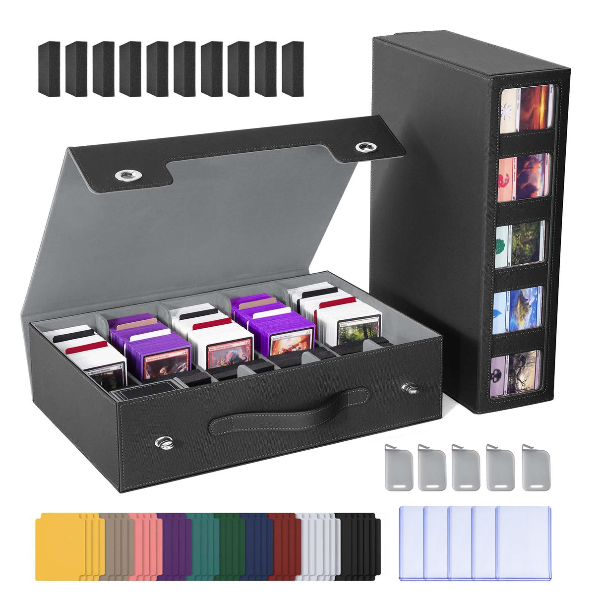 UAONO Trading Card Storage Box Holds 2400+ Cards, Bulk Card Storage