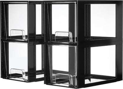 Vtopmart 4 Pack Large Stackable Storage Drawers, Clear