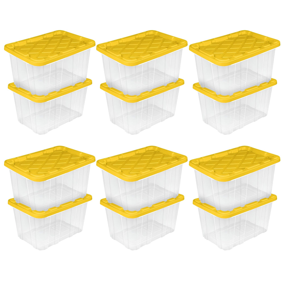 Sterilite Industrial Storage Tote with Lids for Garage, 27 Gallon, 4-Pack