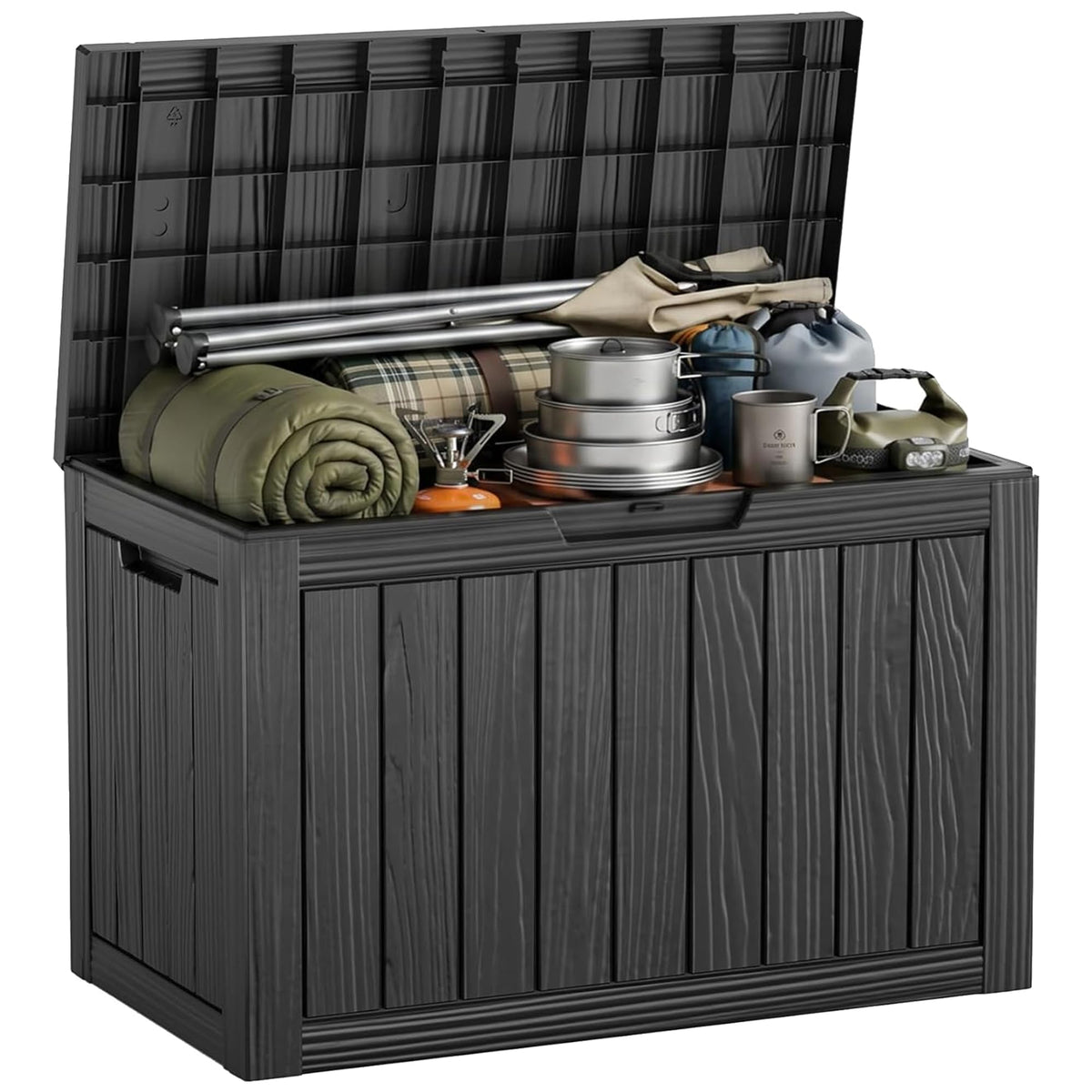 EasyUp 50 Gallon Outdoor Storage Box Waterproof Lockable Deck Boxes