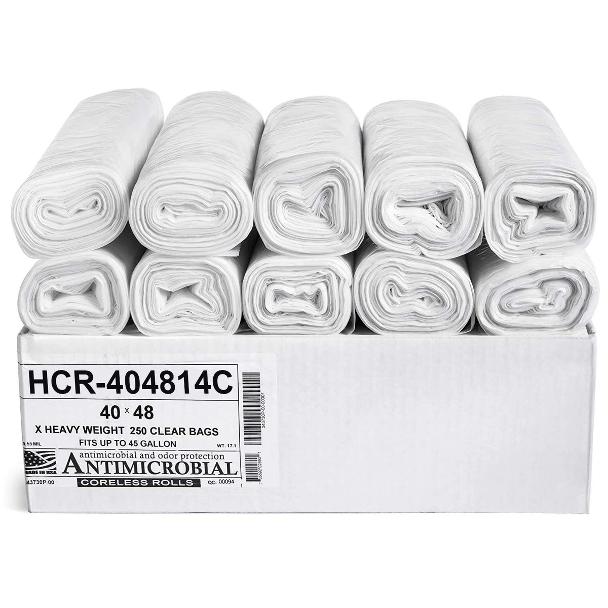 Aluf Plastics 60 Gal Black Trash Bags, 22 Micron (EQ.), 38" x 60" (150 Pk)