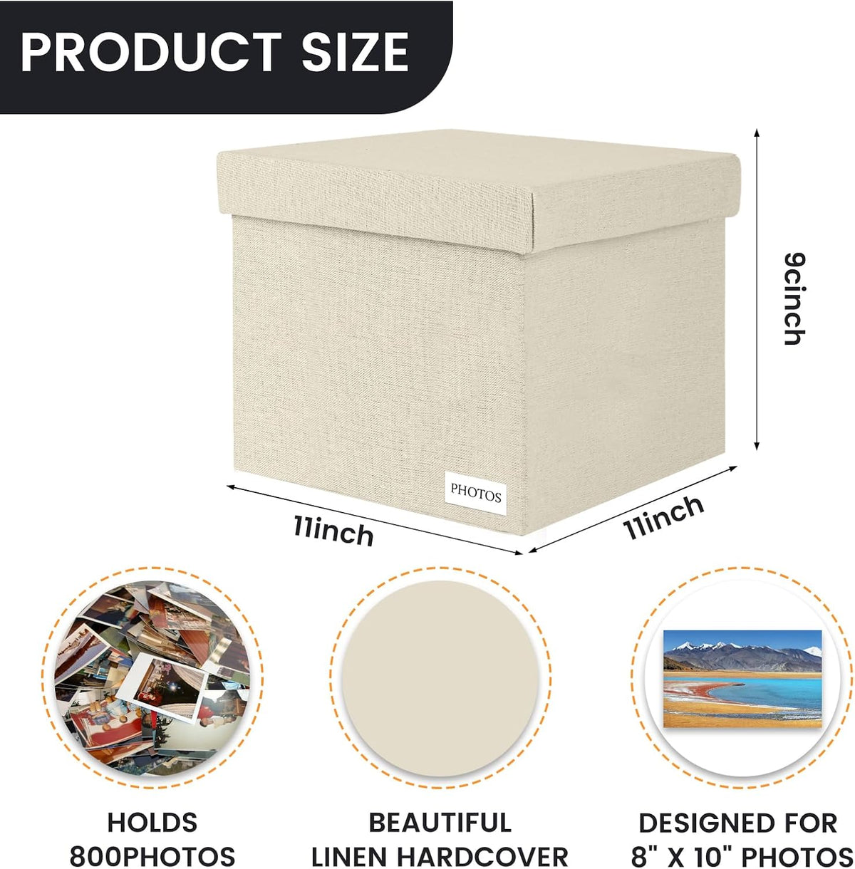 Photo Storage Box 8x10, Decorative Photo Storage Containers With Lid