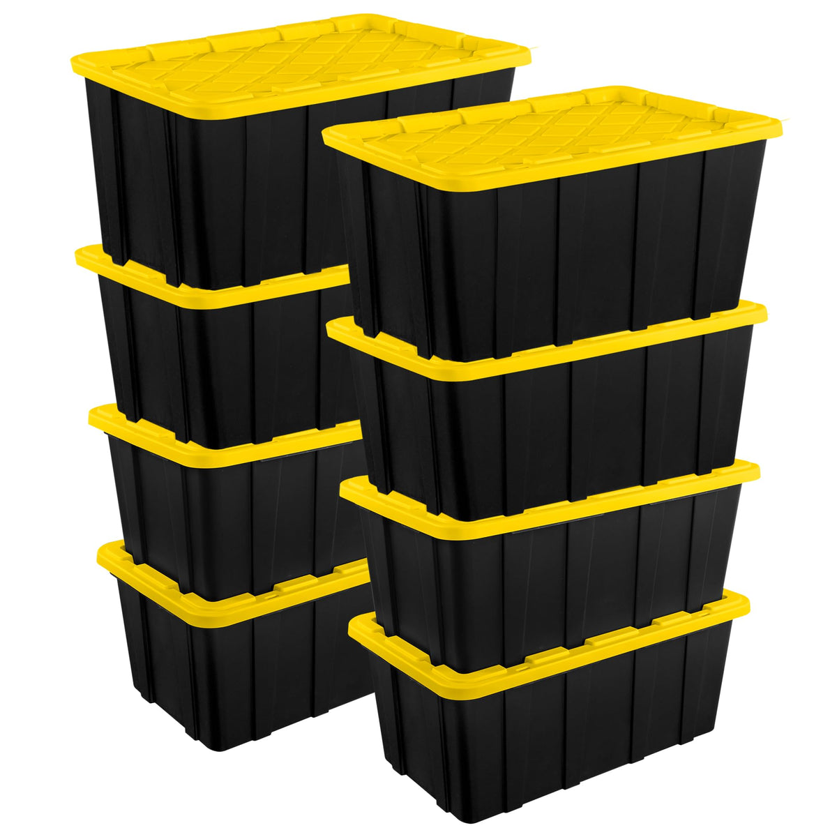 Sterilite Industrial Storage Tote with Lids for Garage, 27 Gallon, 4-Pack