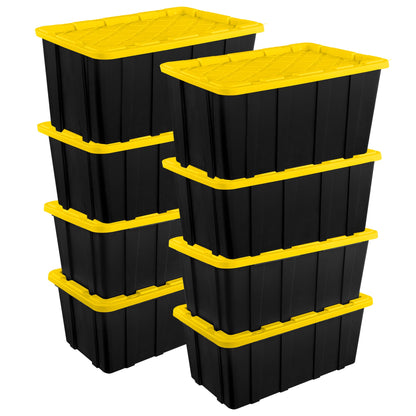 Sterilite Industrial Storage Tote with Lids for Garage, 27 Gallon, 4-Pack