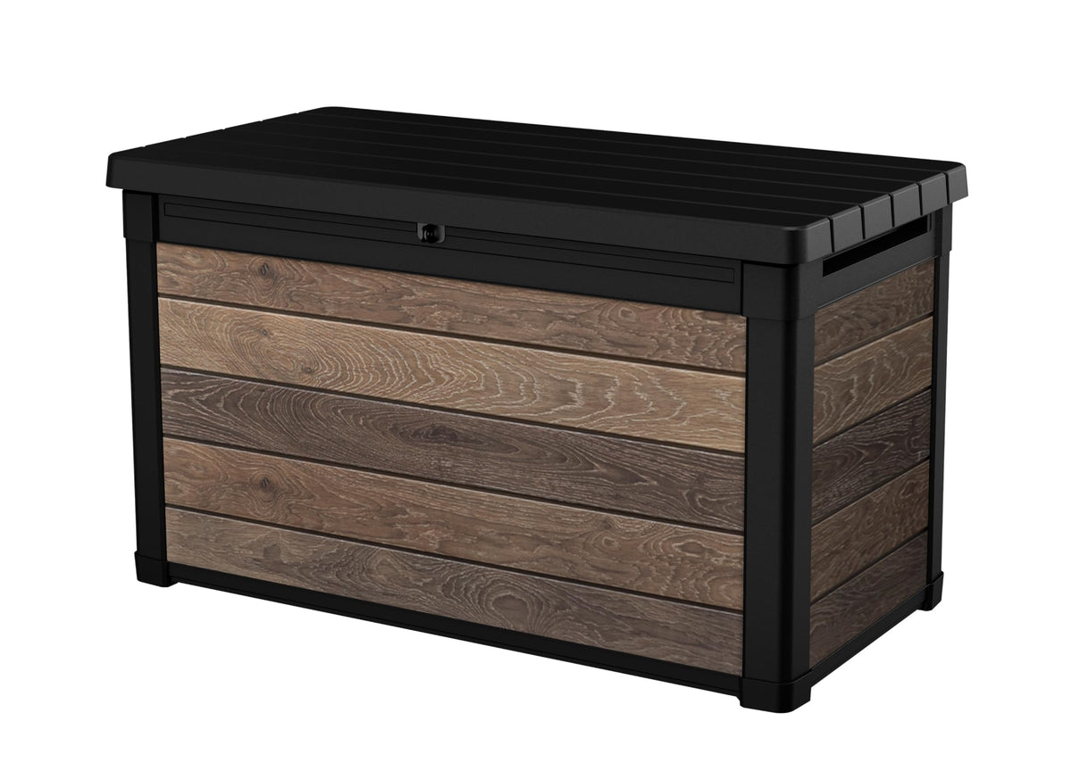 Keter Premium Everwood 50 Gal Outdoor Storage Box and Patio Side Table