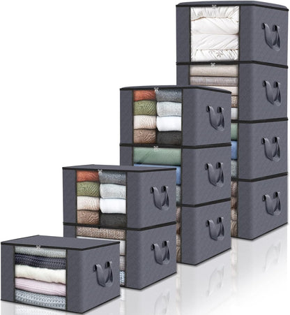 Fab totes 6 Pack Storage Bags for Clothes Blanket Storage Bins with Lids