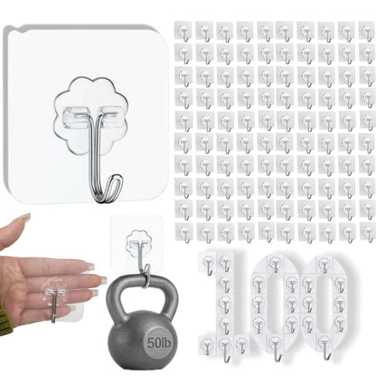 DDMY Clear Adhesive Hooks Heavy Duty Walls Hook 36 Pack for Hanging