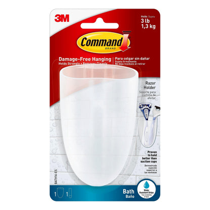 Command Medium White Bath Hooks, 2 Hooks, 4 Strips