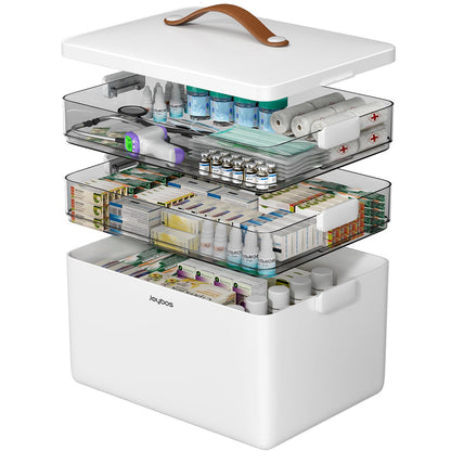 CTIME 3-Tier Medicine Organizer - Portable Medicine Cabinet with Handle