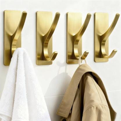 pickpiff White Self-Adhesive Hook, 13LB Hanger for Coat/Towel, 4-Pack