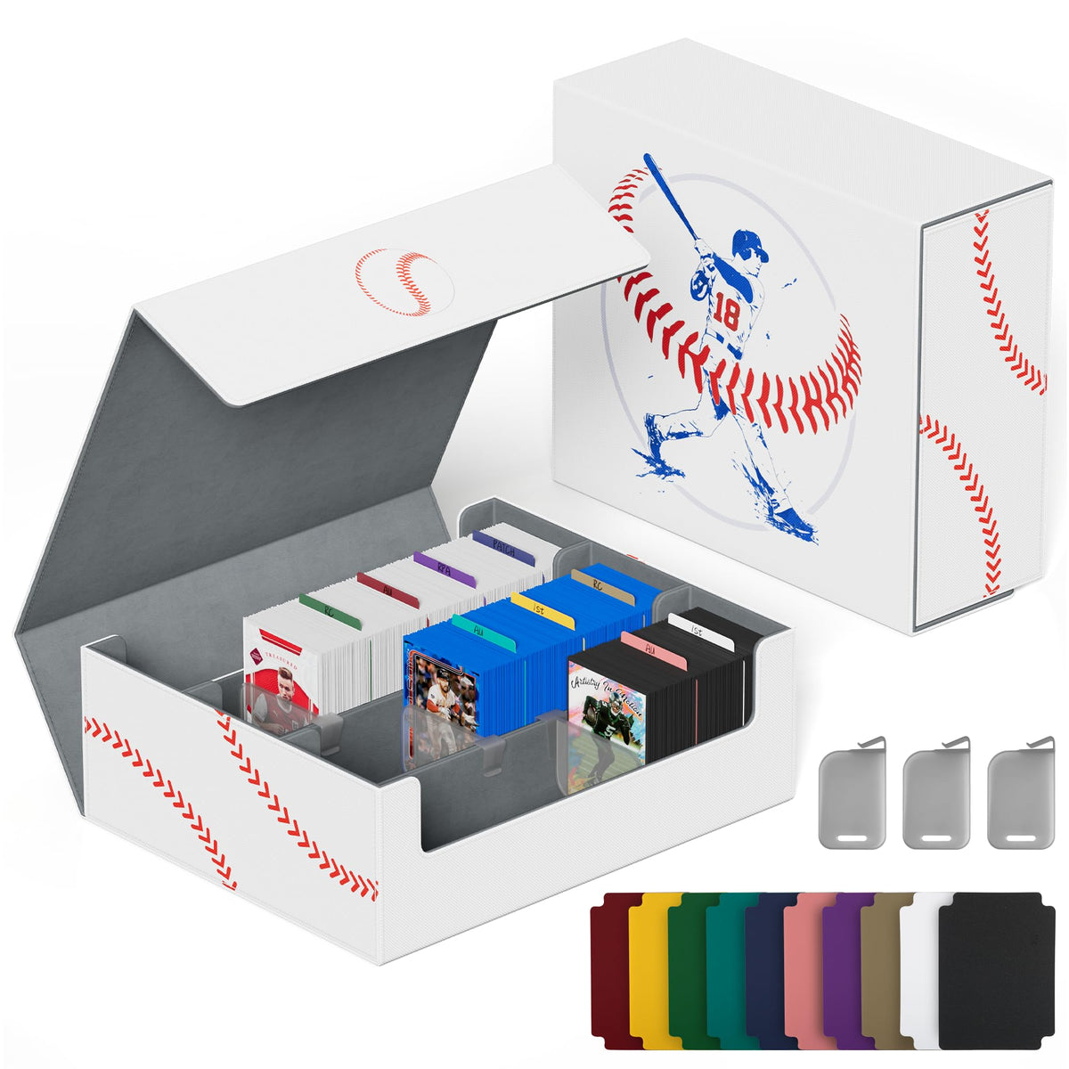 UAONO Trading Card Storage Box Holds 2400+ Cards, Bulk Card Storage