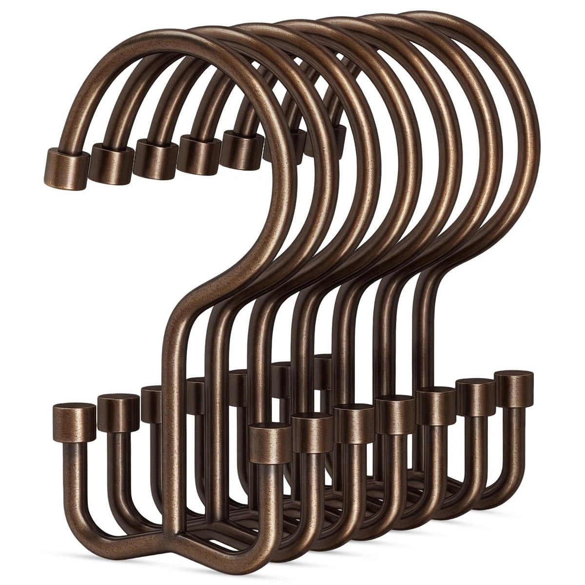 Goowin Shower Curtain Hooks, 12 Pcs Shower Curtain Rings, Durable Rust Proof Black Shower Curtain Hooks, Shower Rings for Curtain, Double Glide Shower Hooks for Shower Curtain Rods, Black