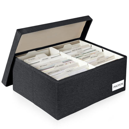 Photo Storage Box 8x10, Decorative Photo Storage Containers With Lid