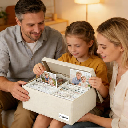 Photo Storage Box 8x10, Decorative Photo Storage Containers With Lid