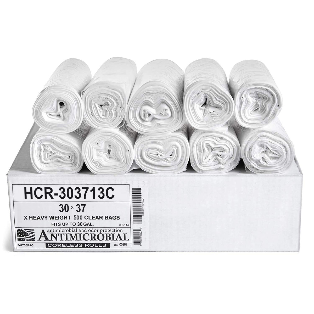 Aluf Plastics 60 Gal Black Trash Bags, 22 Micron (EQ.), 38" x 60" (150 Pk)