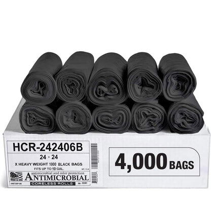 Aluf Plastics 60 Gal Black Trash Bags, 22 Micron (EQ.), 38" x 60" (150 Pk)